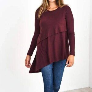 Latched Mama | Maroon Nursing Long Sleeve Top | Size Small